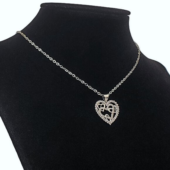 925 Silver Womens 1ct Diamond Heart Pendant Necklace Ladies New 16" 18" Jewelry - Picture 3 of 7